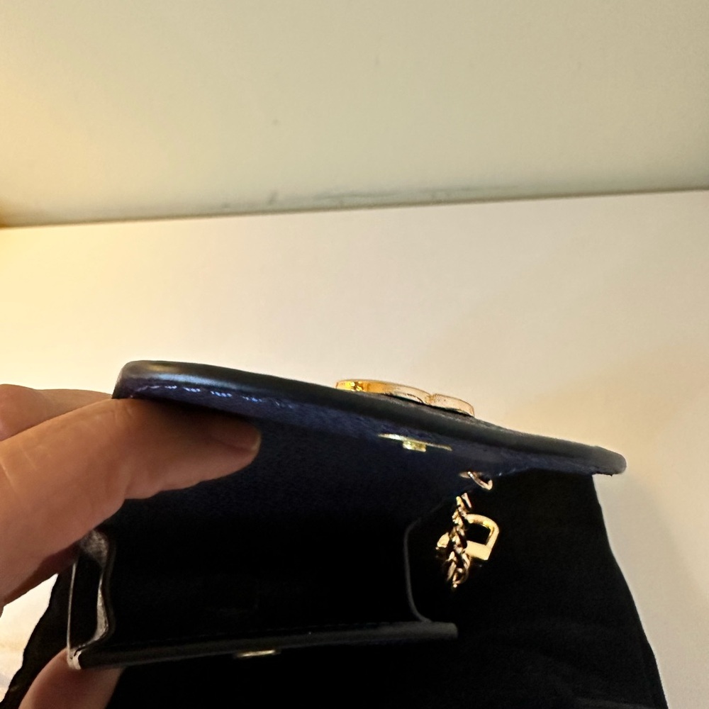 Gucci Blue and Gold Monogram Key Pouch - Picture 2 of 2